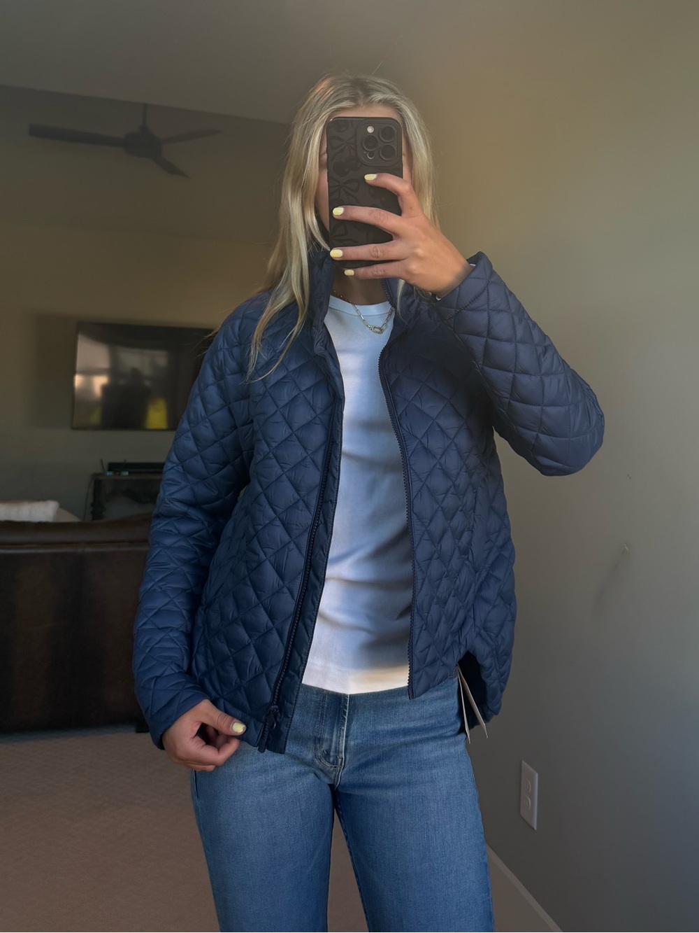 Quilted Navy Women's Jacket - Classic Lightweight Coat